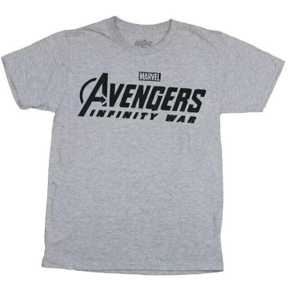 Avengers Mens T-Shirt Infinity War Simple Word Logo Gray 2XL 2X Marvel Shirt Top - Picture 1 of 8